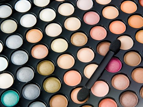 Professional makeup palette closeup studio macro shot