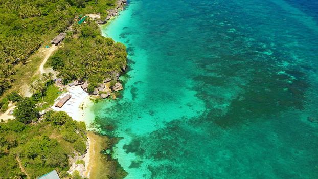 Beautiful tropical island with sand beach. Bohol, Anda, Philippines.
