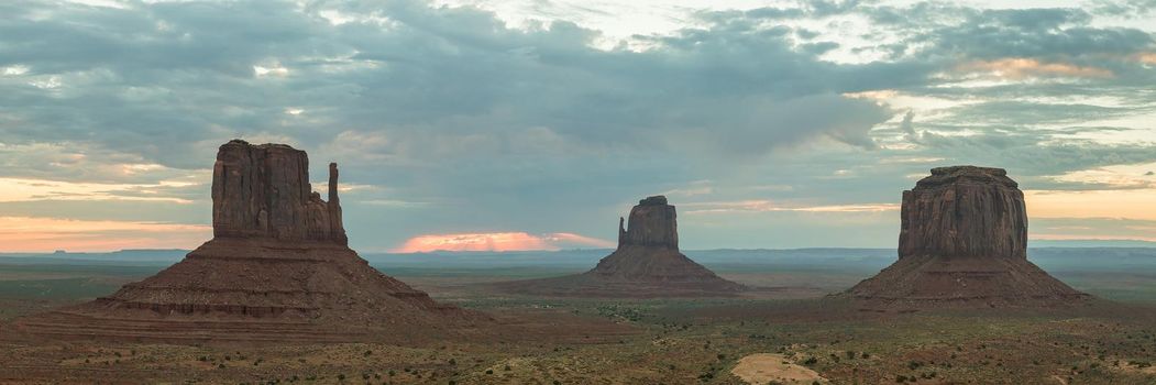 Utah panorama from John Ford's Point Monument Valley at sunset