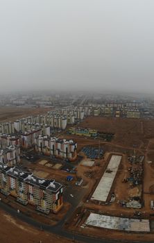aerial view of development of a residential quarter
