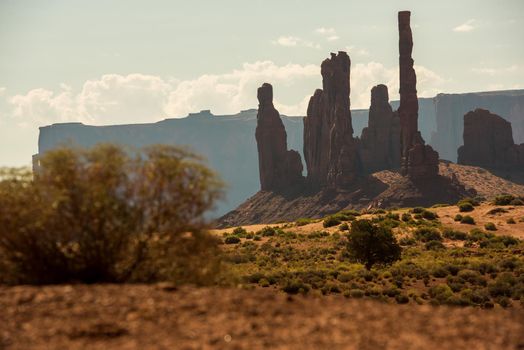 Large butte in western landscape Moab Utah