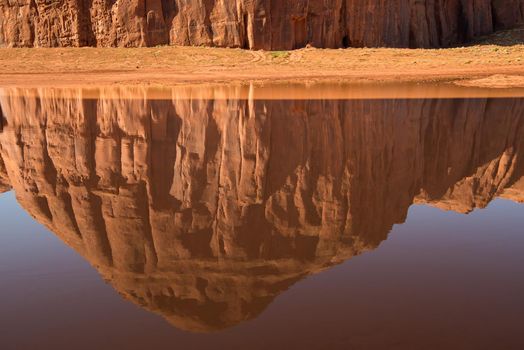 Monument Valley red rock water reflection Utah abstrac artistic