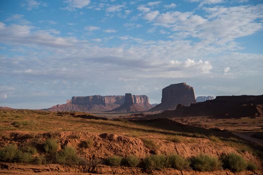 Colorful landscape with butte in Monument Valley Utah