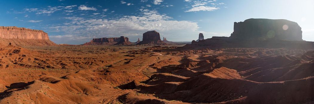 Utah Monument Valley mesa panorama. High quality photo