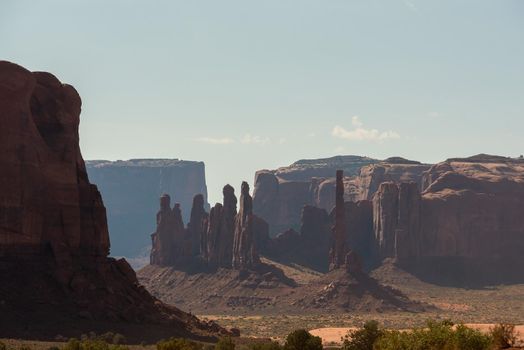 Layers of buttes and mesas in Monument Valley