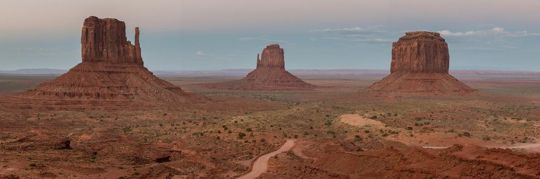Navajo Nations Monument Valley mesa panorama 3 mesas