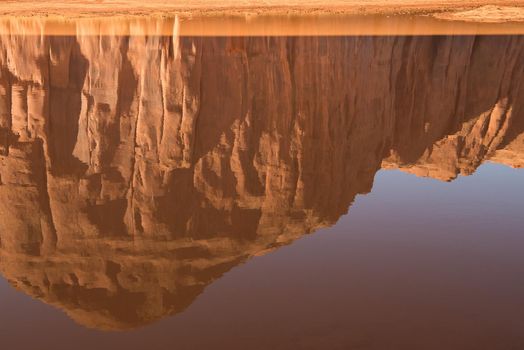 Monument Valley red rock water reflection Utah abstrac artistic
