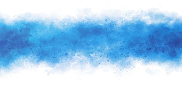 Blue watercolor on white background illustration