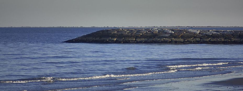 Coast sea landscape, banner image with copy space