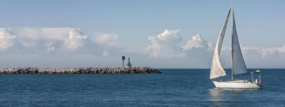 Coast sea landscape, banner image with copy space