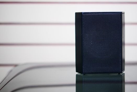 a sound speaker on table with copy space