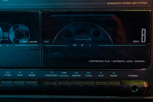 Music cassette play detail in a cassette player