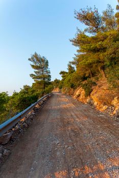 Hymettus mountain country road at Athens, Greece