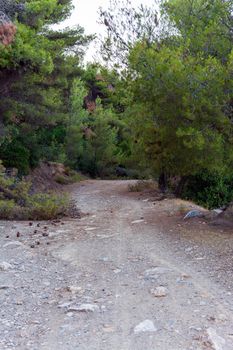 Hymettus mountain country road at Athens, Greece