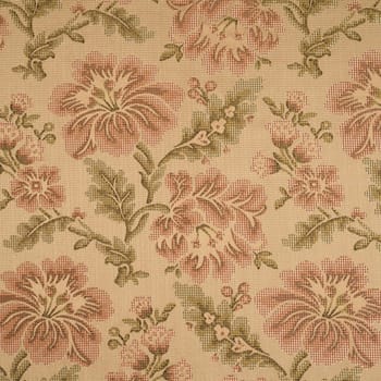 Fabric background with floral pattern macro shot