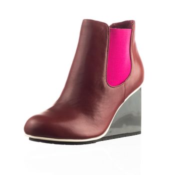 Modern fashionable women winter boot shot in studio