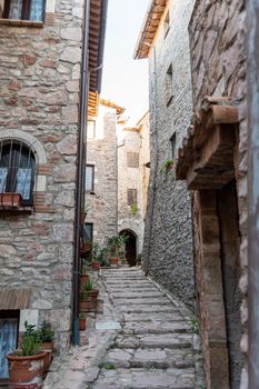 hamlet of macerino its buildings and rustic alleys between squares and alleys