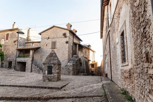 hamlet of macerino its buildings and rustic alleys between squares and alleys