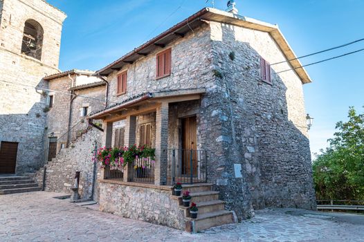 hamlet of macerino its buildings and rustic alleys between squares and alleys