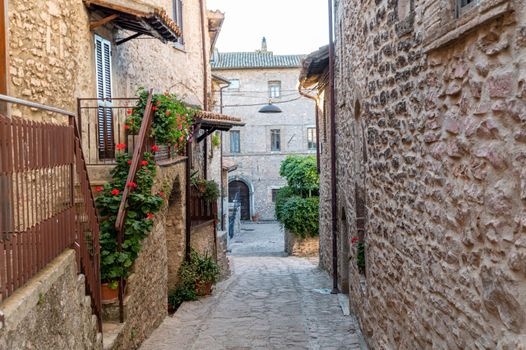 hamlet of macerino its buildings and rustic alleys between squares and alleys