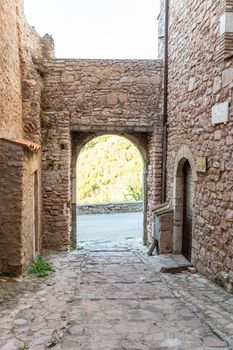 hamlet of macerino its buildings and rustic alleys between squares and alleys