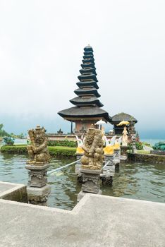 Water temple at Bratan lake, Bali. Pura Ulun Danu Beratan