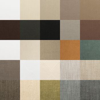 Textile chart with many color and texture samples