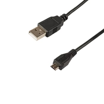 USB cable normal and micro isolated on white