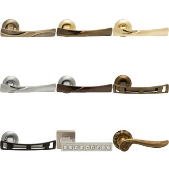 Set nine types of metal door handles