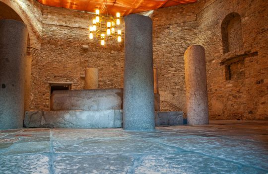 View of the Ancient interior of Basilica of Aquileia, it's a UNESCO world heritage site. Italy