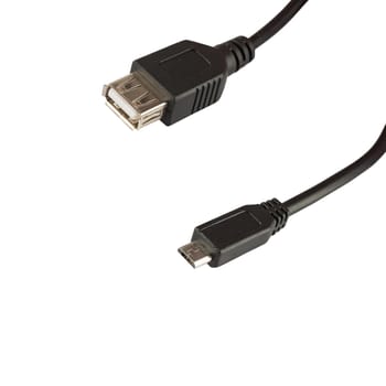 USB cable normal and micro isolated on white