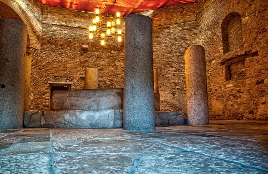 View of the Ancient interior of Basilica of Aquileia, it's a UNESCO world heritage site. Italy