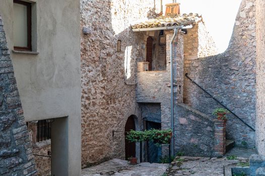 hamlet of macerino its buildings and rustic alleys between squares and alleys