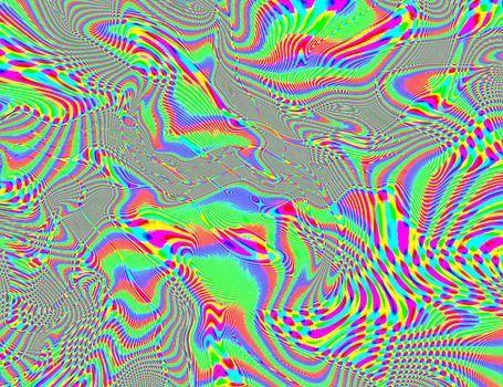 Trippy Psychedelic Rainbow Background Glitch LSD Colorful Wallpaper. 60s Abstract Hypnotic Illusion. Hippie Retro Texture. hallucinations.