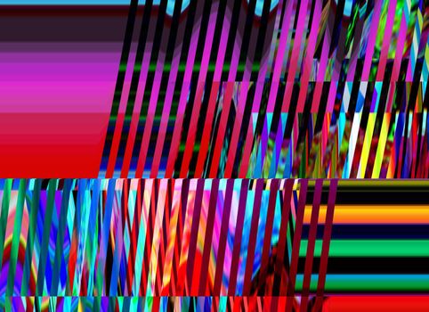 Glitch background. Computer screen error. Digital pixel noise abstract design. Photo glitch. Television signal fail. Data decay. Technical problem grunge wallpaper. Colorful noise wallpaper