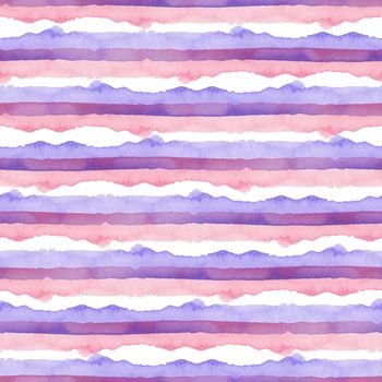 Abstract Pink Blue Stripes Watercolor Background.Line Seamless Pattern for Fabric Textile and Paper. Simple Hand Painted Stripe.