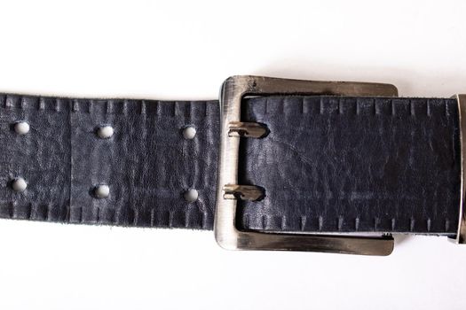Blue belt buckle isolated on a white background