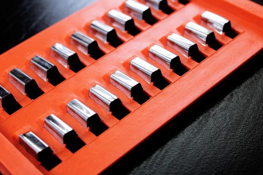 Grater for cutting vegetables on a wooden table