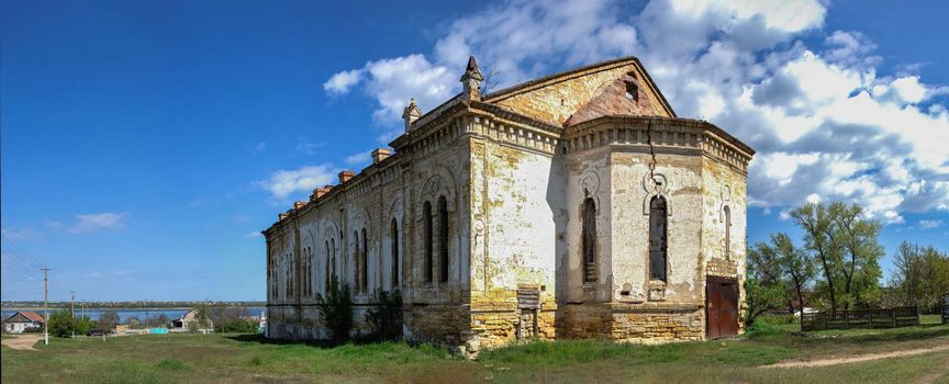 Abandoned catholic church of the Holy Trinity in Lymanske village, Odessa region, Ukraine
