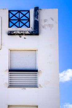 Whitewashed houses under blue sky in Las Negras village, Andalusia community, Spain