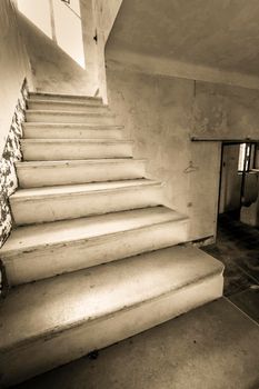 Abandoned house with broken furniture in the gold mines of Rodalquilar village in Almeria province, Spain.