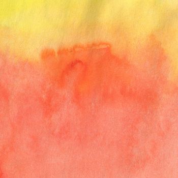 Yellow and Red Hand Drawn Watercolor Abstract Background. Watercolors Paint Decorative Texture Backdrop.