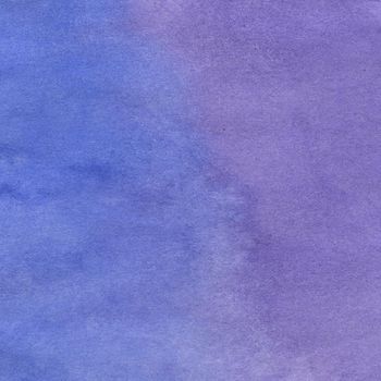 Blue and Purple Hand Drawn Watercolor Abstract Background. Watercolors Paint Decorative Texture Backdrop.