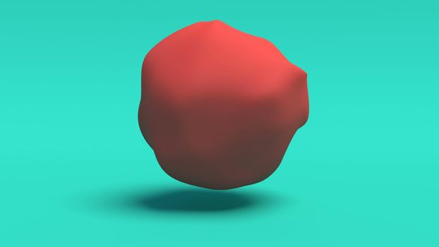 Fantasy Wavy Smooth Ball red skin 3d render