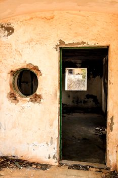 Remains of abandoned buildings of the gold mines of Rodalquilar village in Almeria province, Andalusia community, Spain.