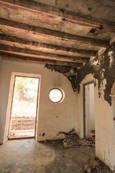 Remains of abandoned buildings of the gold mines of Rodalquilar village in Almeria province, Andalusia community, Spain.