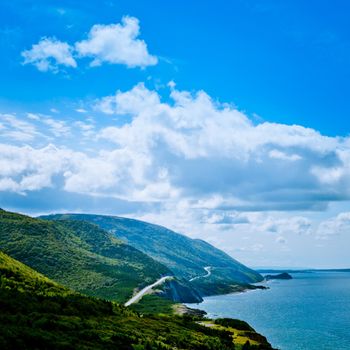 Cabot Trail in Cape Breton Highlands National Park, Cape Breton Island, Nova Scotia, NS, Canada