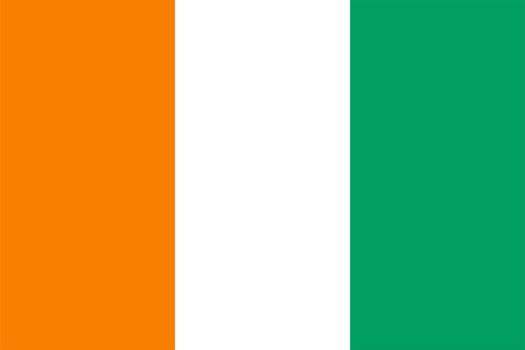 the Ivorian national flag of Cote Ivoire, Africa