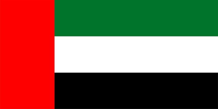 the Emirati national flag of United Arab Emirates, Asia