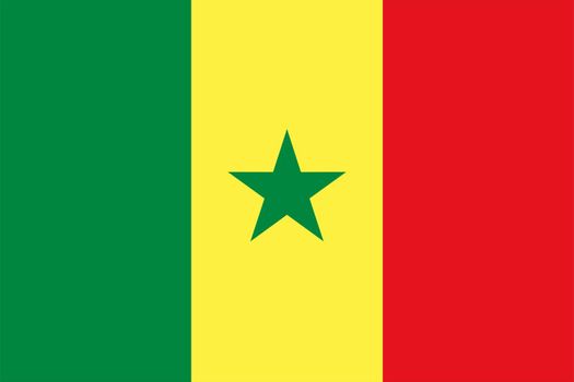 the Senegalese national flag of Senegal, Africa